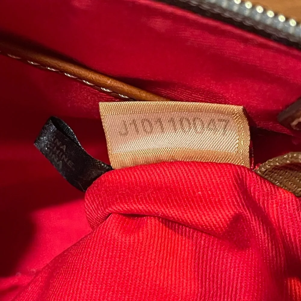 Dooney & Bourke Crossbody Bag Purse Striped Orange & White